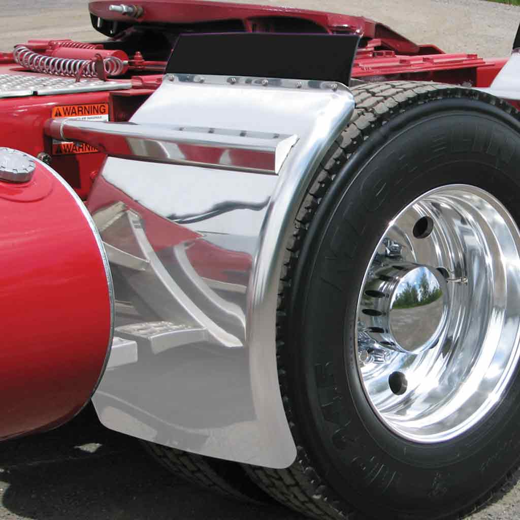 38" Rollin' Lo Quarter Fender Kit with Triangle Mounts - 14 Gauge | Mirror Shine Stainless Steel - Thumbnail 4