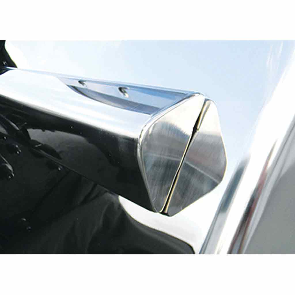 34" Long Straight Drop Quarter Fender Kit with Triangle Mounts - 16 Gauge | Mirror Shine Stainless Steel - Thumbnail 5