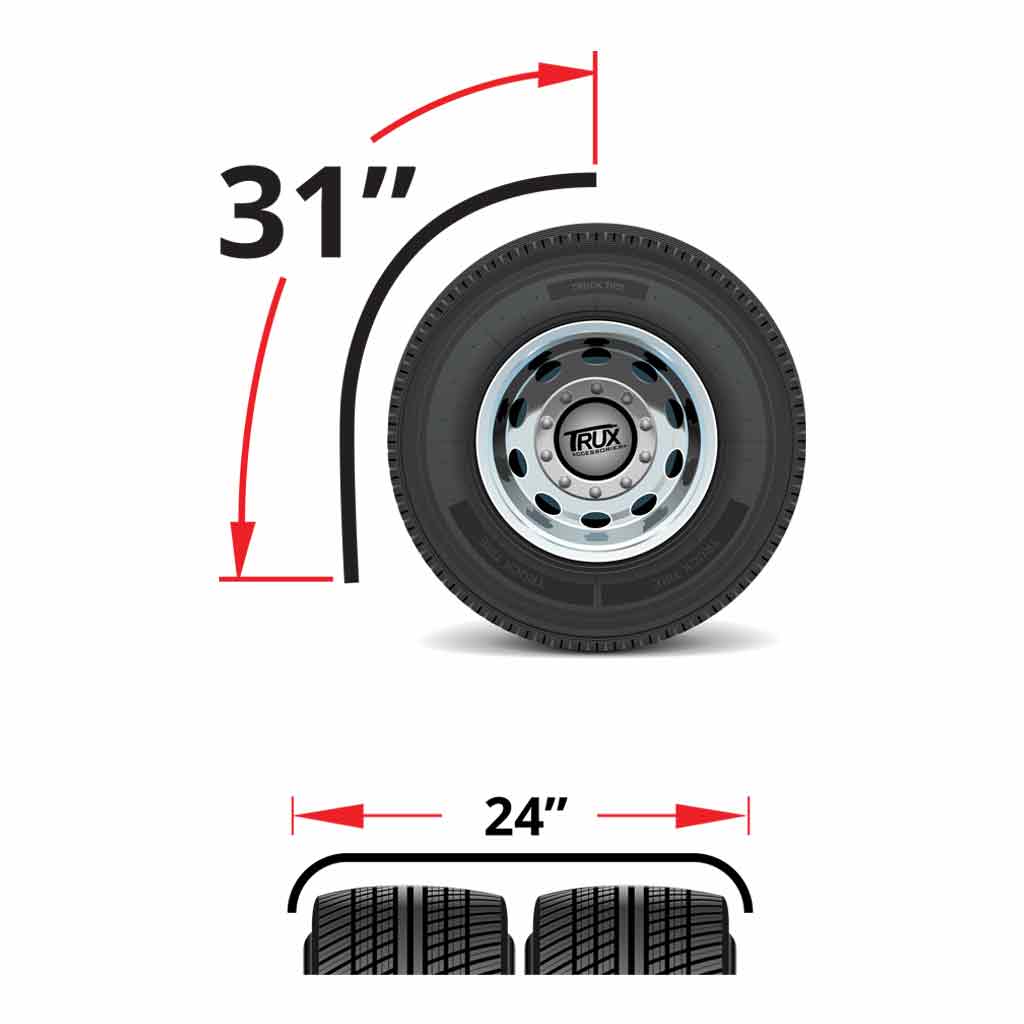 31" Long Straight Drop Quarter Fender Kit with Triangle Mounts - 16 Gauge | Mirror Shine Stainless Steel - Thumbnail 3