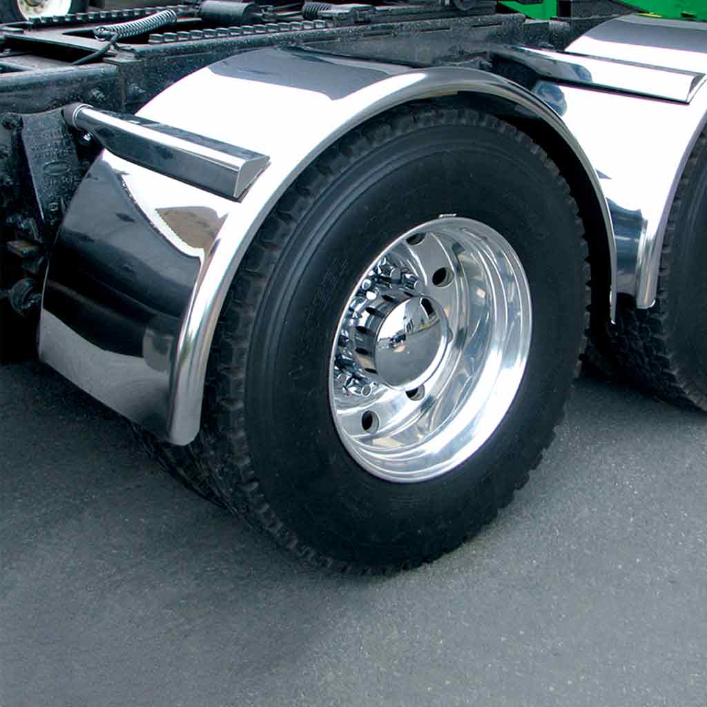 80" Smooth Single Axle Fenders - 16 Gauge | Mirror Shine Stainless Steel