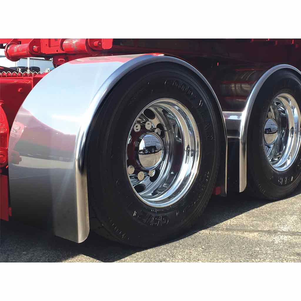96" Smooth Straight Drop Single Axle Fenders - 14 Gauge | Stainless Steel