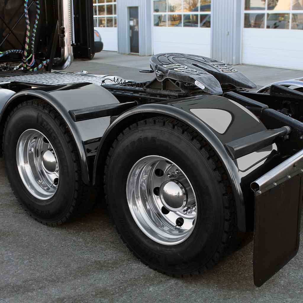 80″ Smoke & Mirror Smooth Single Axle Fenders with Flange – Black | 14 Gauge