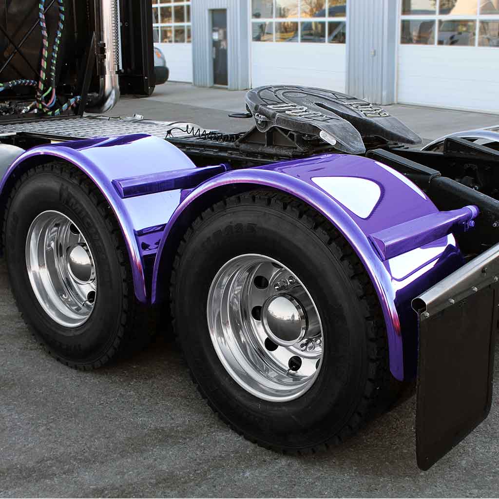 80″ Smoke & Mirror Smooth Single Axle Fenders with Flange – Purple | 14 Gauge