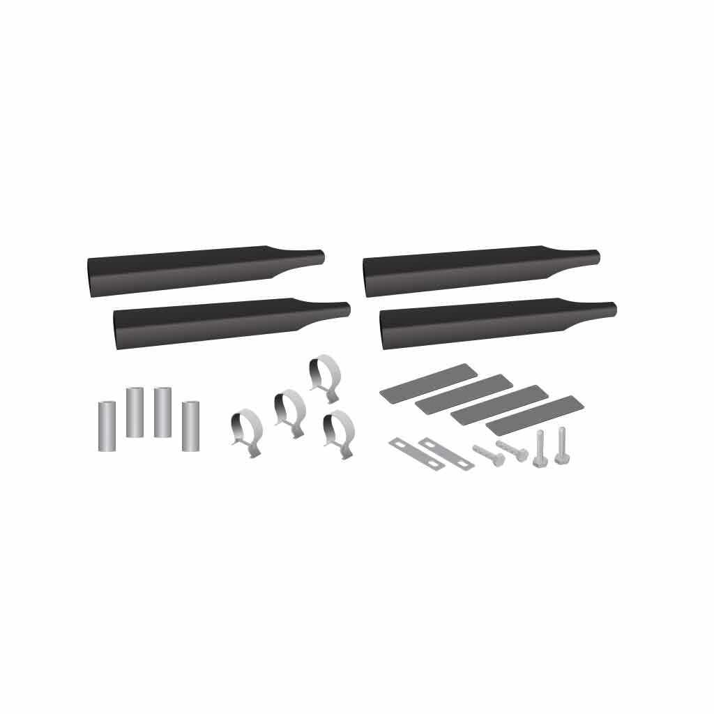 Smoke & Mirror Single Axle Fender Mounting Kit – Black | 14 Gauge | Triangle Mounts