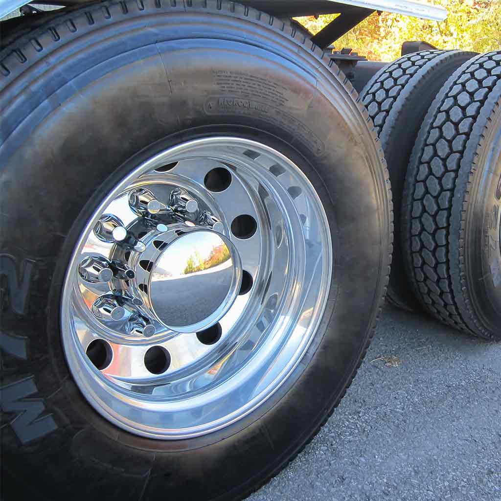 Complete Axle Cover Kit with Removable Hubcaps & 33mm Push On Nut Covers - Dome Hubcaps | Chrome ABS Plastic - Thumbnail 5