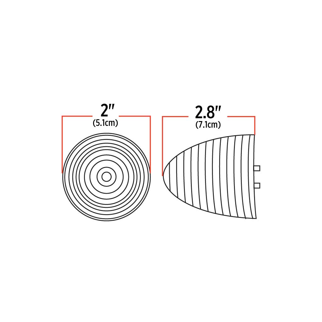 2" Amber Marker Beehive LED Light - 9 Diodes - Thumbnail 5