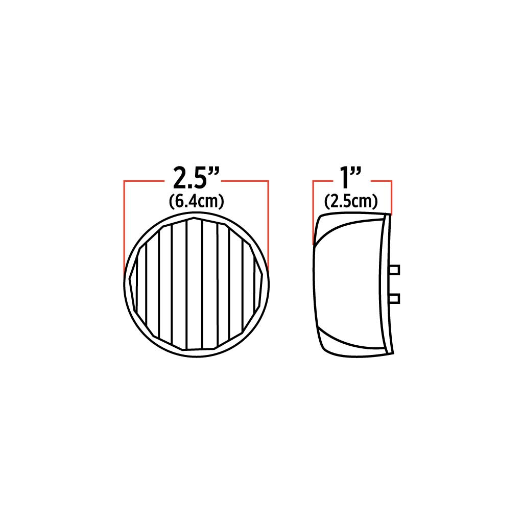 2.5" Red Clearance Marker Round LED Light - 13 Diodes (Poly Bag)