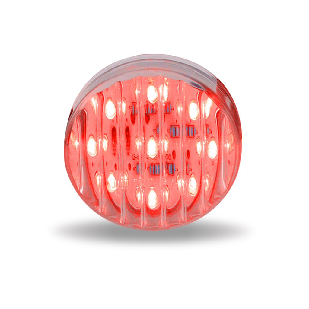 2.5" Clear Red Marker Round LED Light - 13 Diodes - Thumbnail 2