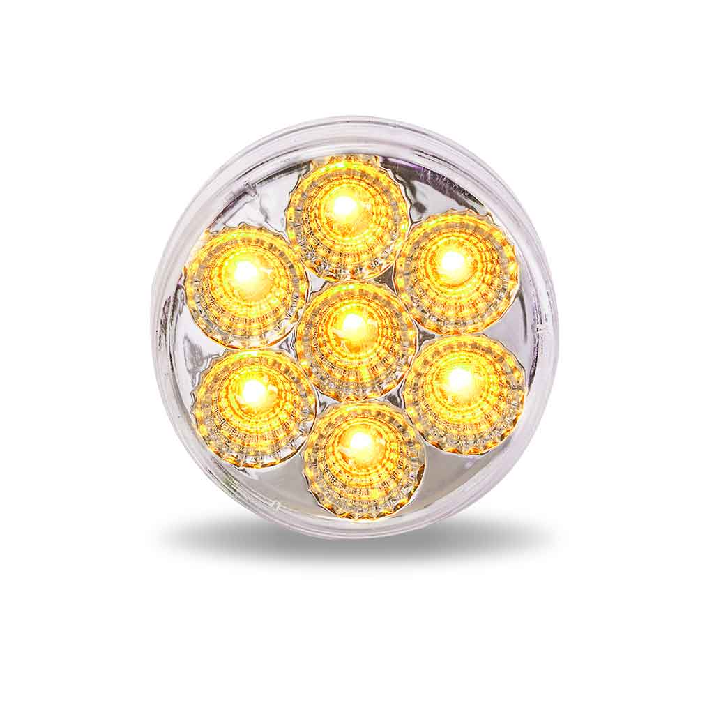2.5" Clear Amber Marker Round LED Light - 7 Diodes