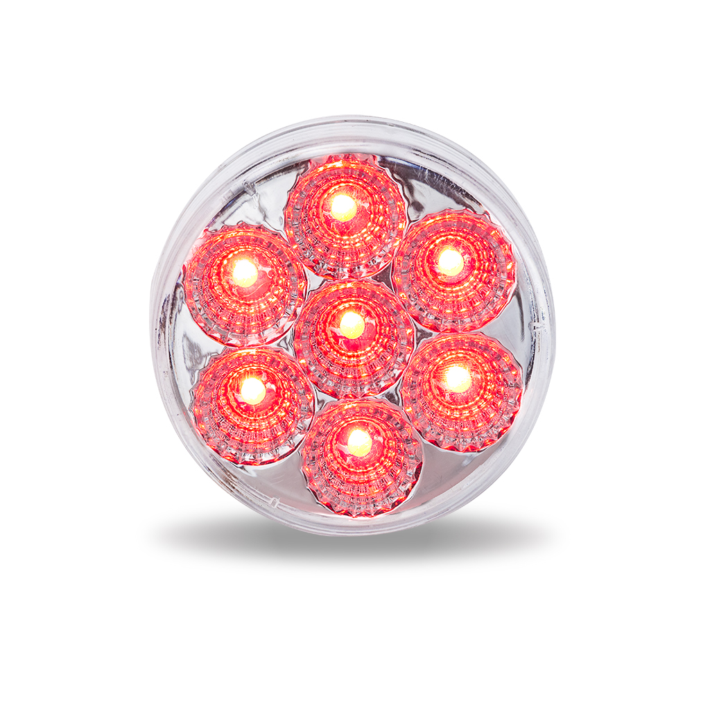 2.5" Clear Red Round Marker LED Light - 7 Diodes - Thumbnail 6