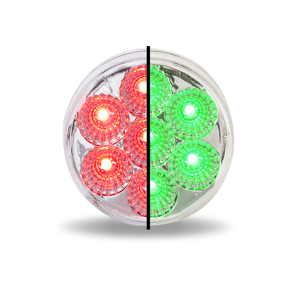 2.5" Red Marker to Green Auxiliary Round LED Light - 7 Diodes