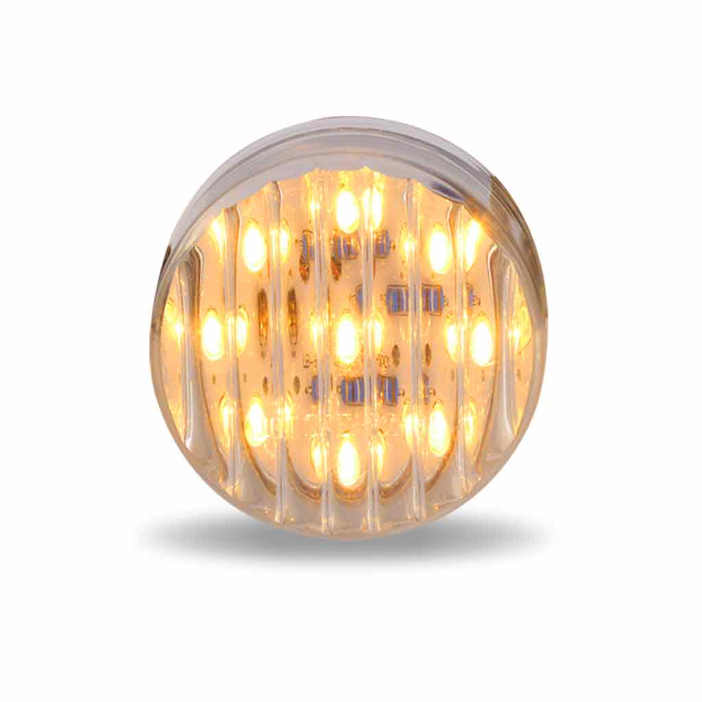 2" Clear Amber Marker Round LED Light - 9 Diodes - Thumbnail 3