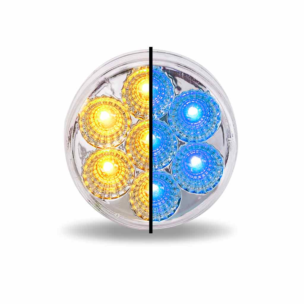 2" Amber Marker to Blue Auxiliary Round LED Light - 7 Diodes