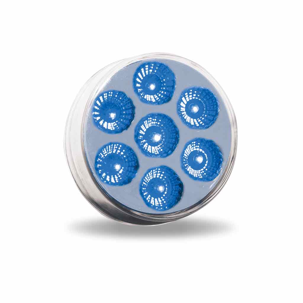 2" Red Marker to Blue Auxiliary Round LED Light - 7 Diodes