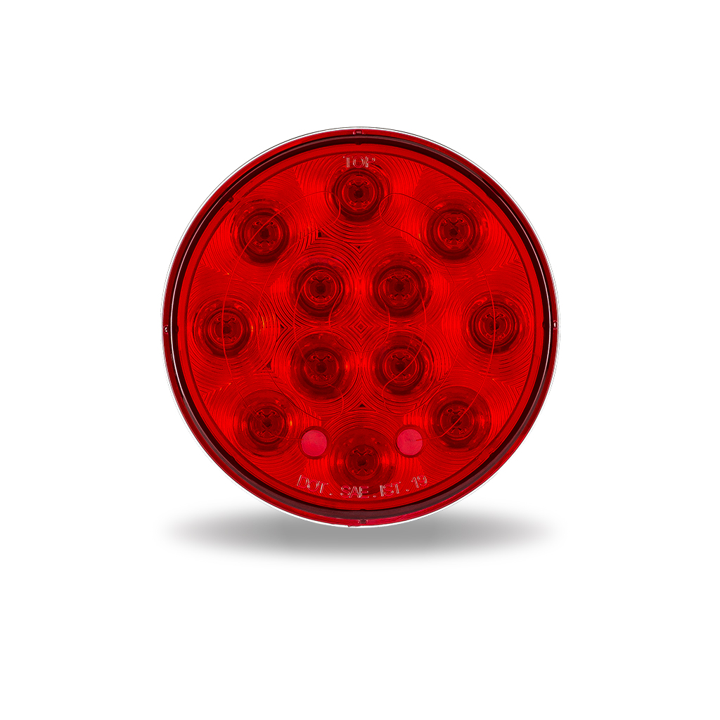 4" Heated Lens Red Stop, Turn & Tail Round LED Light - 12 Diodes