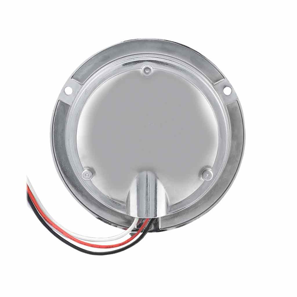 4" Clear Red Stop, Turn & Tail Round Flange Mount LED Light - 19 Diodes - Thumbnail 4