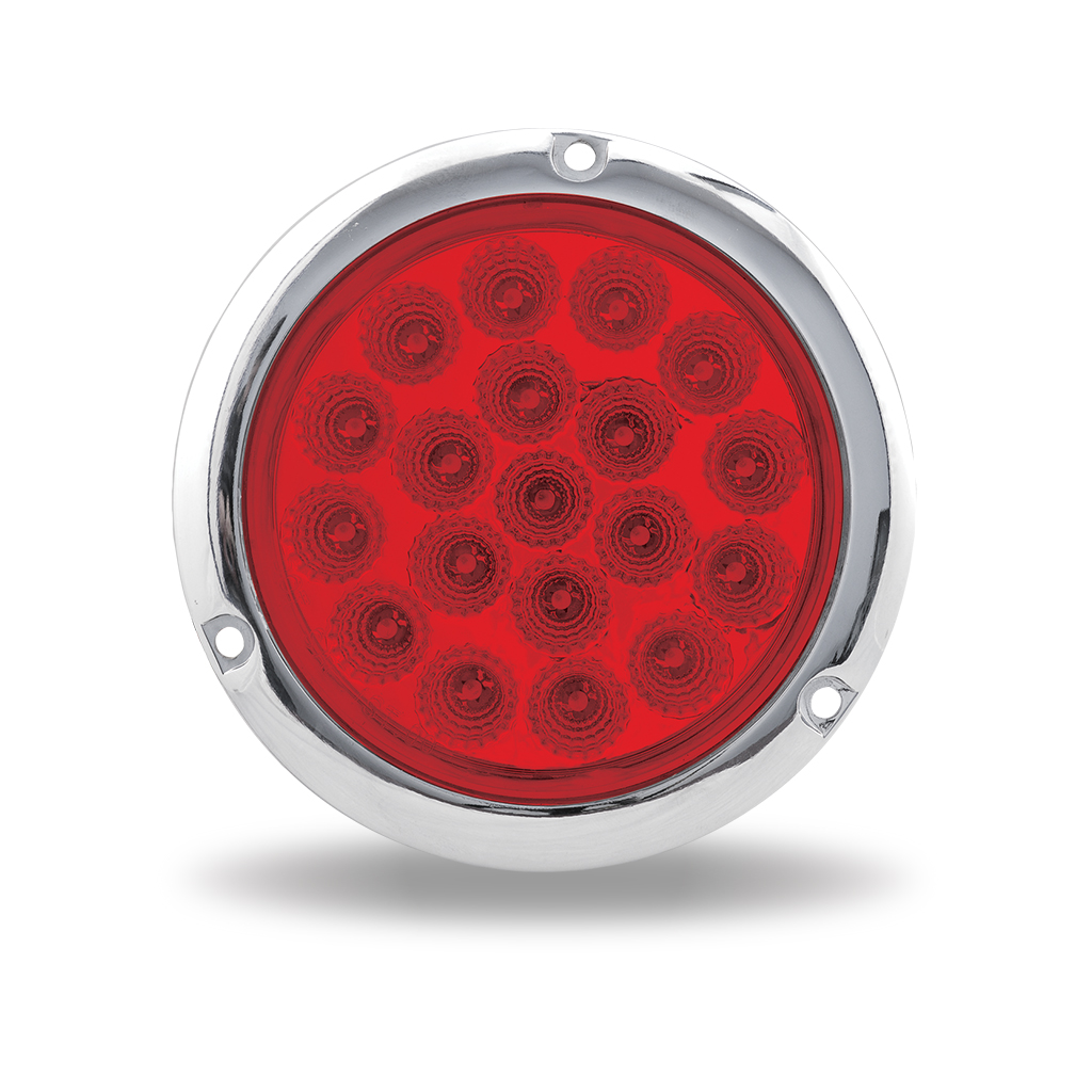 4" Red Stop, Turn & Tail Round Flange Mount LED Light - 19 Diodes