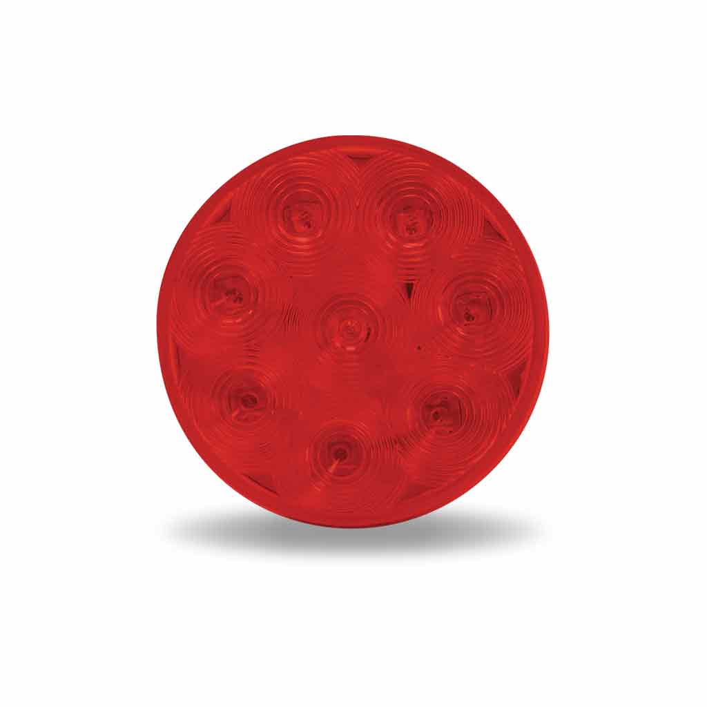 4" Red Stop, Turn & Tail Round LED Light - 8 Diodes | Super Seal Adapter