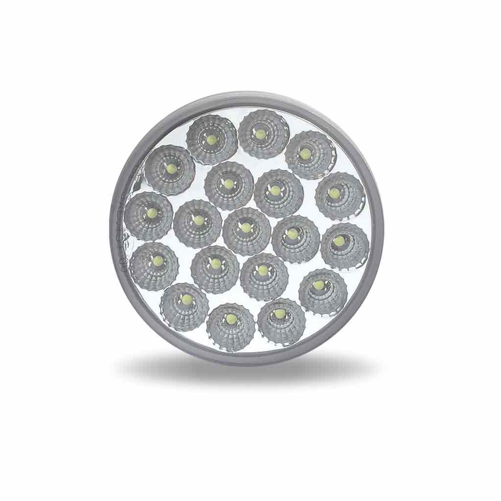 4" Red Stop, Turn & Tail to Amber Auxiliary Round LED Light - 19 Diodes - Thumbnail 2