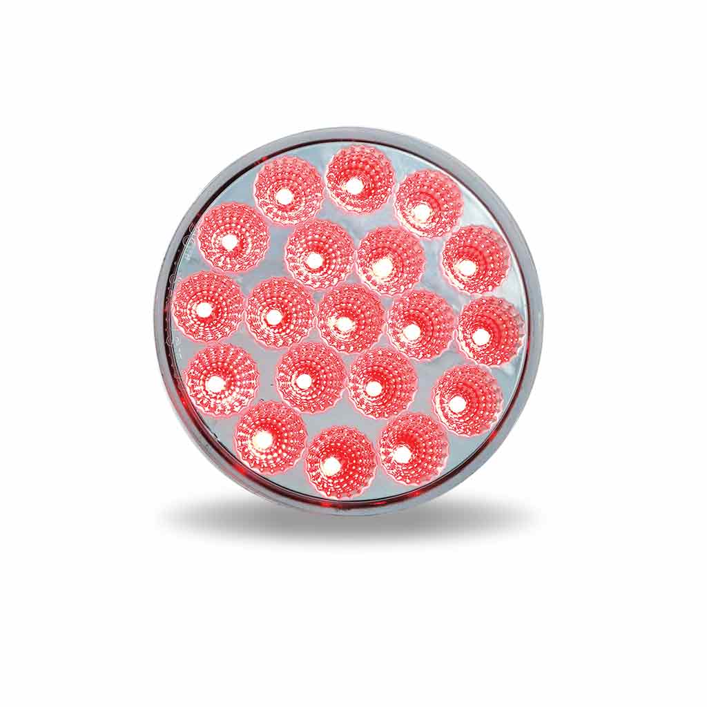 4" Red Stop, Turn & Tail to Amber Auxiliary Round LED Light - 19 Diodes - Thumbnail 3