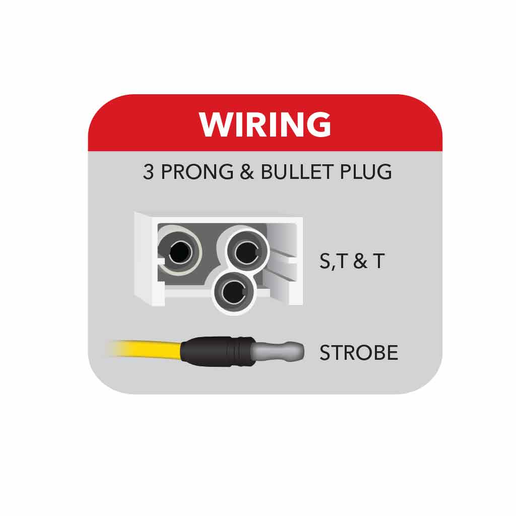 4" Red Stop, Turn & Tail to Amber Strobe Round LED Light - 19 Diodes - Thumbnail 8