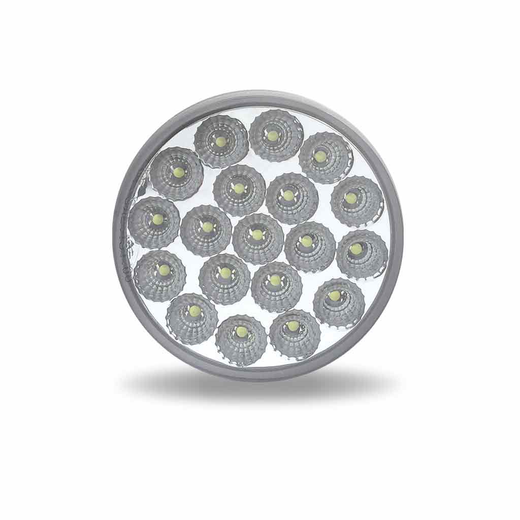 4" Red Stop, Turn & Tail to Amber Strobe Round LED Light - 19 Diodes - Thumbnail 9