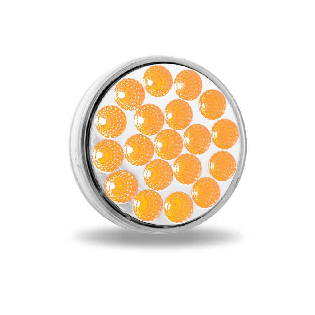 4" Amber Turn & Marker to White Auxiliary Round LED Light - 19 Diodes - Thumbnail 3