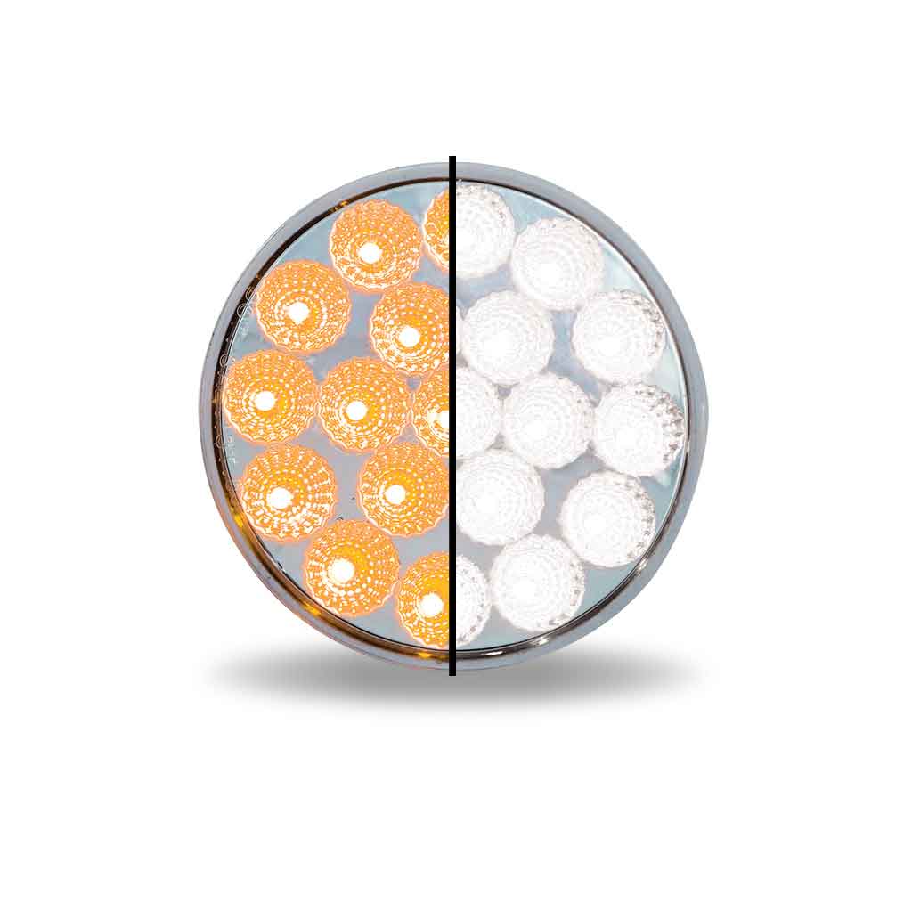 4" Amber Turn & Marker to White Auxiliary Round LED Light - 19 Diodes - Thumbnail 4