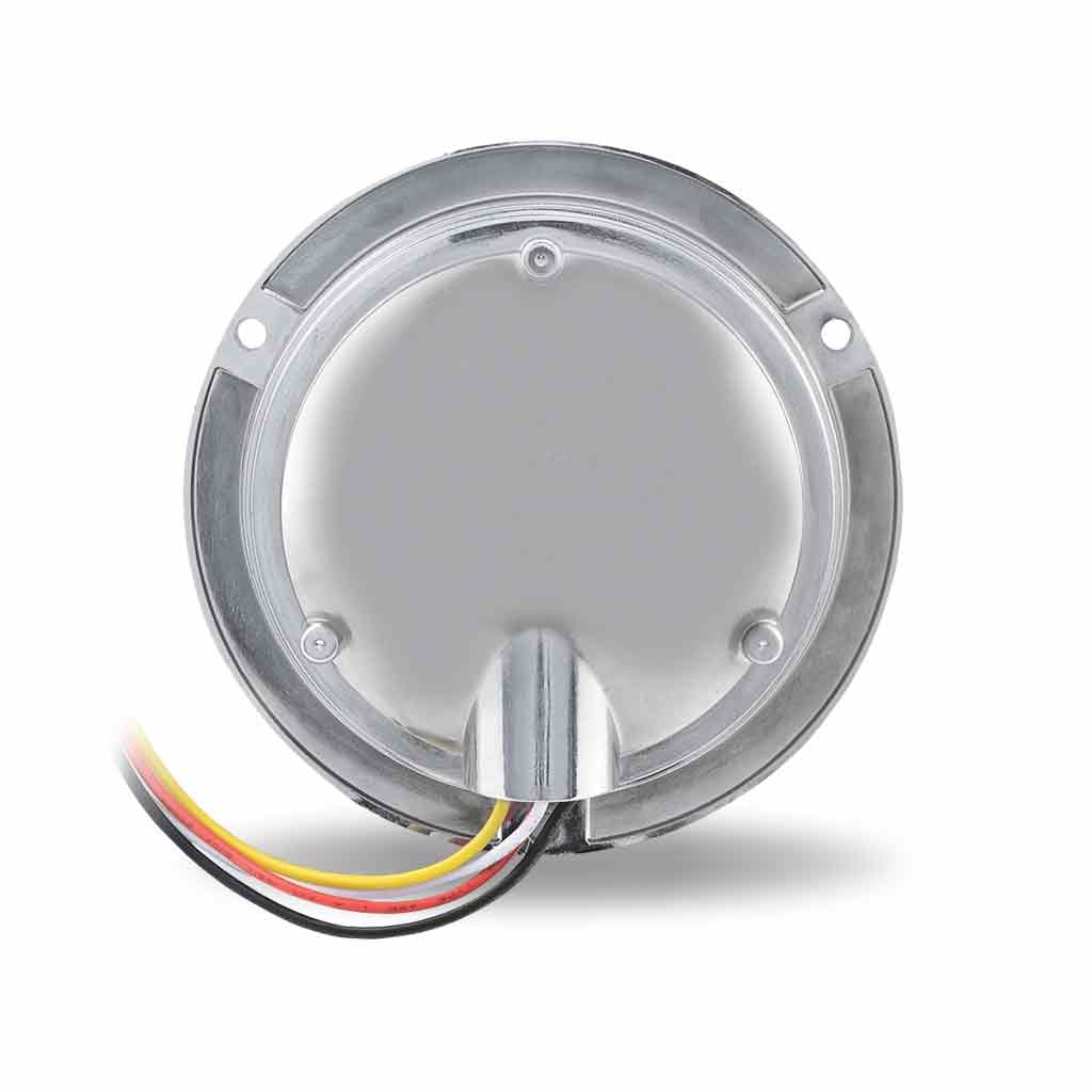 4" Red Stop, Turn & Tail to White Back Up Round Flange Mount LED Light - 19 Diodes - Thumbnail 6