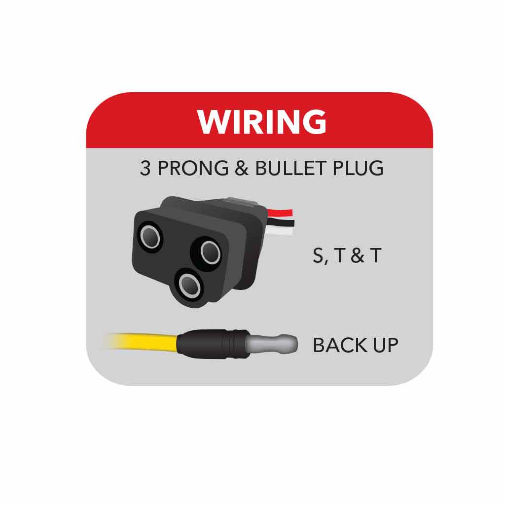 4" Red Stop, Turn & Tail to White Back Up Round Flange Mount LED Light - 19 Diodes - Thumbnail 8