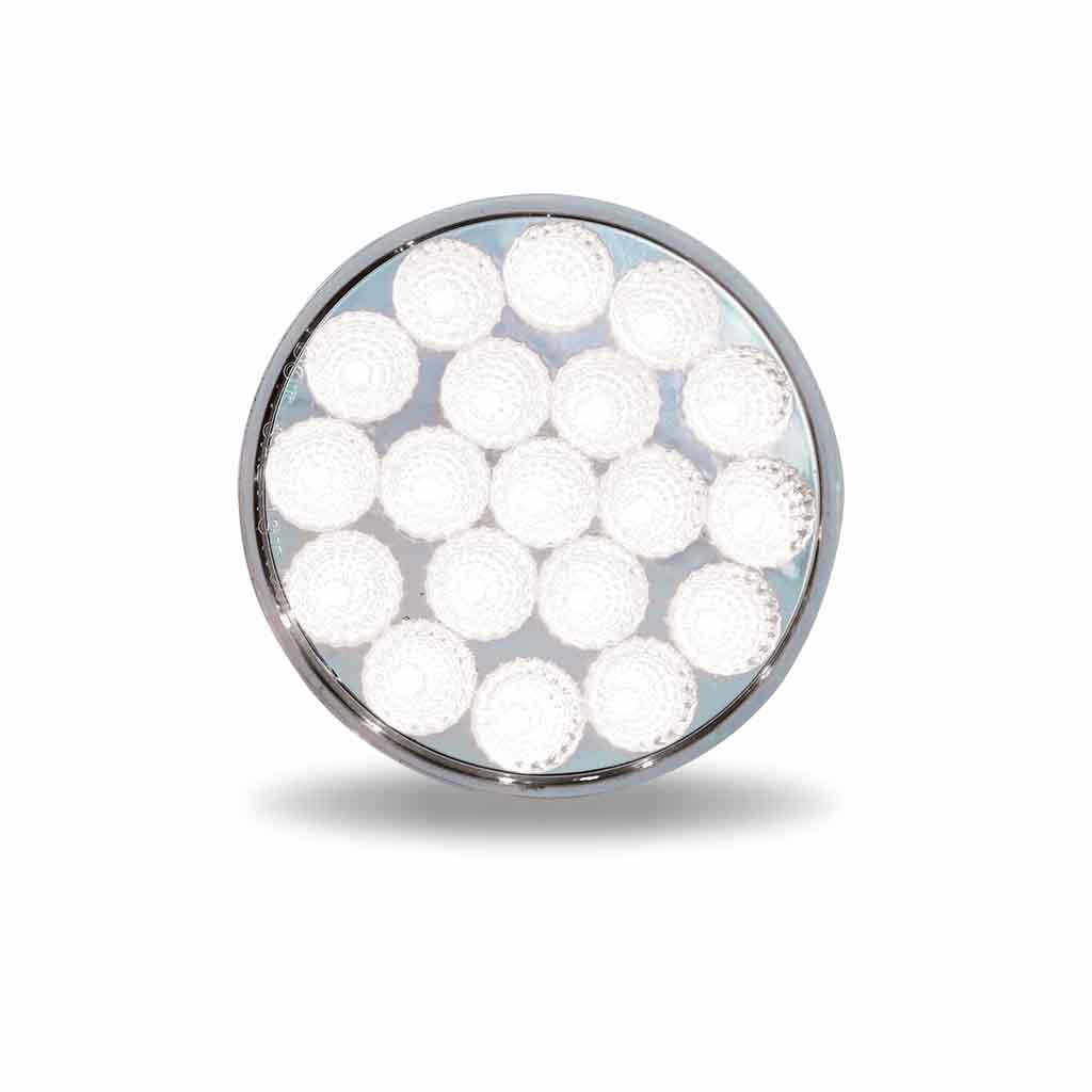 4" Red Stop, Turn & Tail to White Back Up Round LED Light - 19 Diodes | Lock Connector Adapter - Thumbnail 3