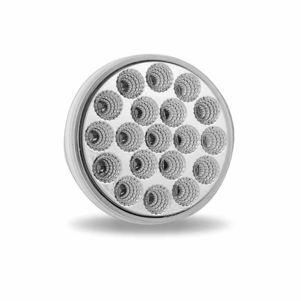 4" Red Stop, Turn & Tail to White Back Up Round LED Light - 19 Diodes | Lock Connector Adapter - Thumbnail 4