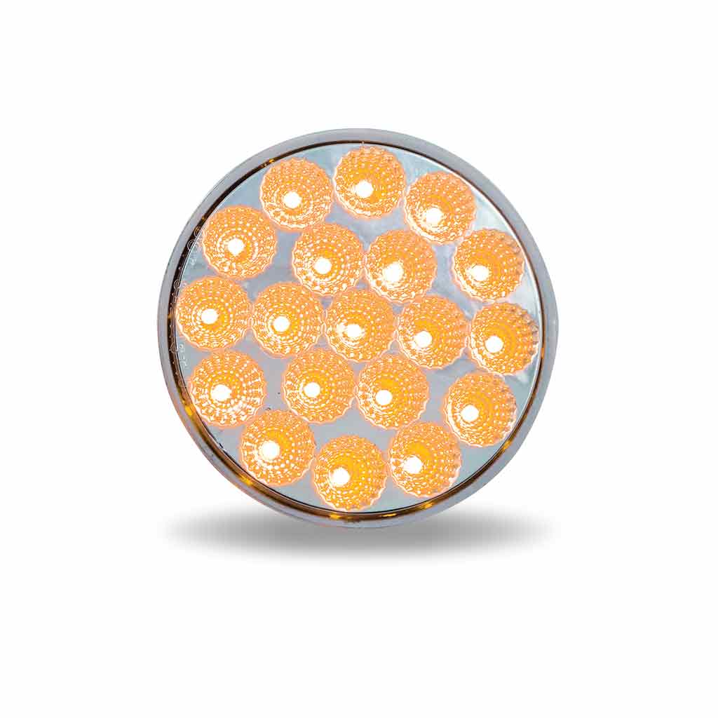 4" Amber Marker to Green Auxiliary Round LED Light - 19 Diodes - Thumbnail 3