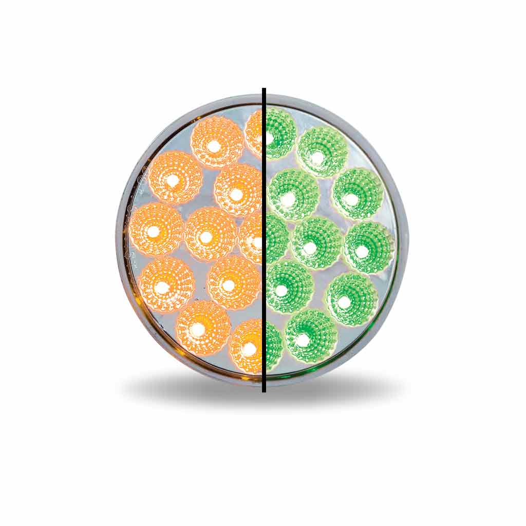 4" Amber Marker to Green Auxiliary Round LED Light - 19 Diodes - Thumbnail 8