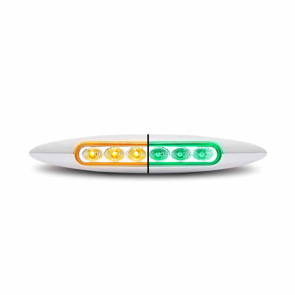 6" Amber Marker to Green Auxiliary Slim LED Light - 6 Diodes - Thumbnail 5