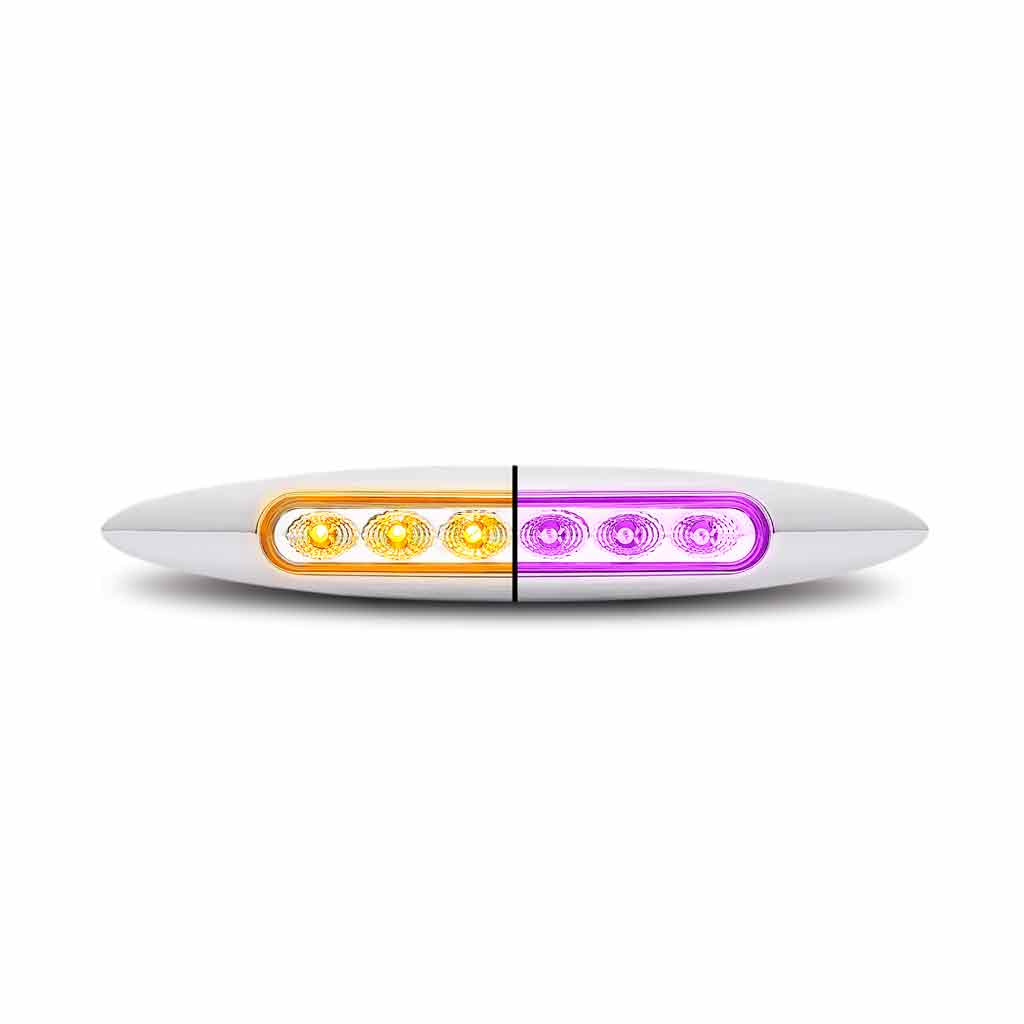 6" Amber Marker to Purple Auxiliary Slim LED Light - 6 Diodes - Thumbnail 2
