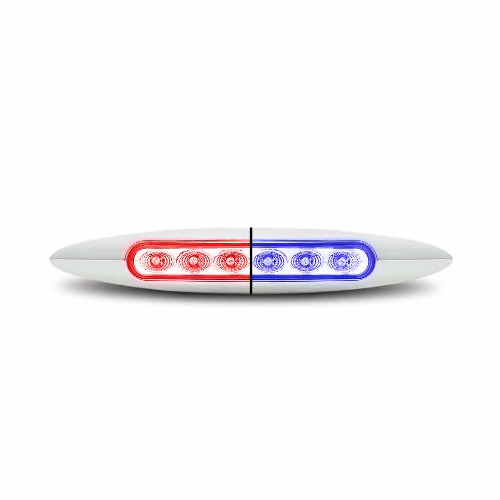 6" Red Marker to Blue Auxiliary Slim LED Light - 6 Diodes - Thumbnail 2