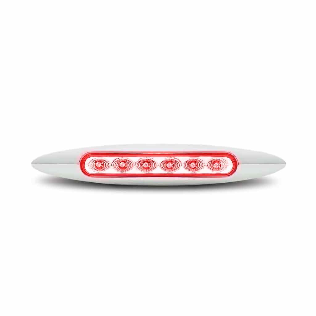 6" Red Marker to Blue Auxiliary Slim LED Light - 6 Diodes - Thumbnail 4