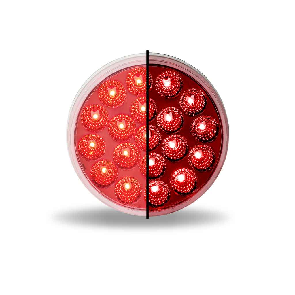4" Anodized Red Stop, Turn & Tail to White Back Up LED Light - 19 Diodes - Thumbnail 3