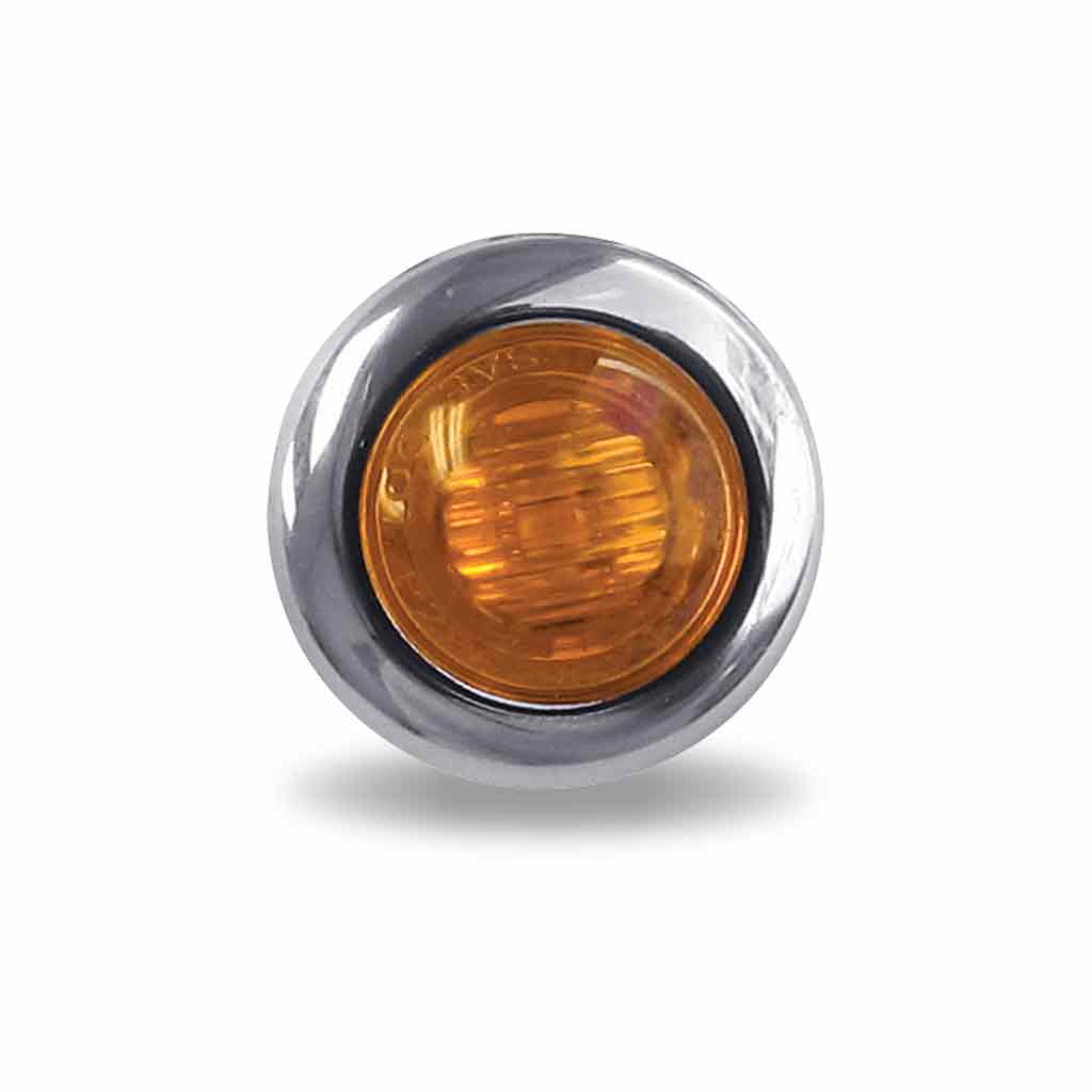 3/4" Amber Clearance Marker Round LED Light - 3 Diodes - Thumbnail 2