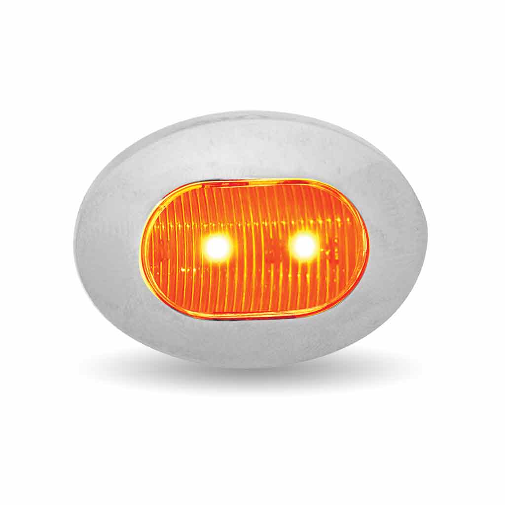 3/4" Clear Amber Marker Oval LED Light - 2 Diodes - Thumbnail 2