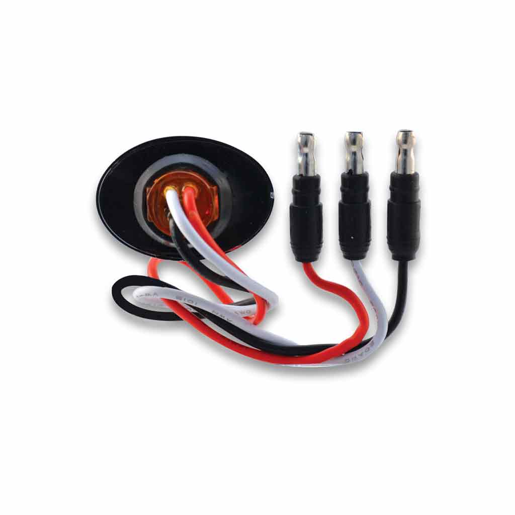 3/4" Clear Amber Marker Oval LED Light - 2 Diodes - Thumbnail 3