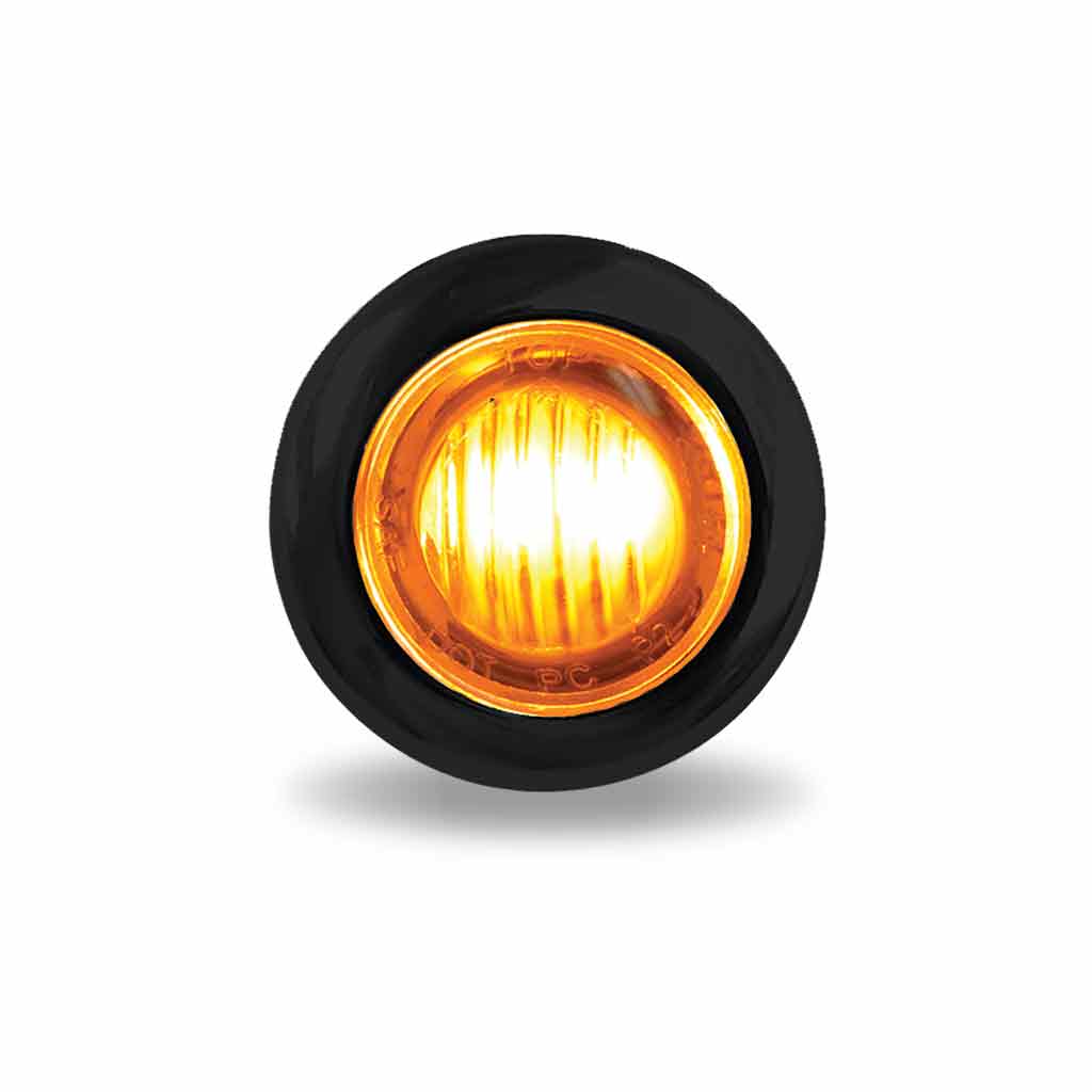 3/4" Clear Amber Marker Round LED Light - 3 Diodes | Grommet Only - Thumbnail 3