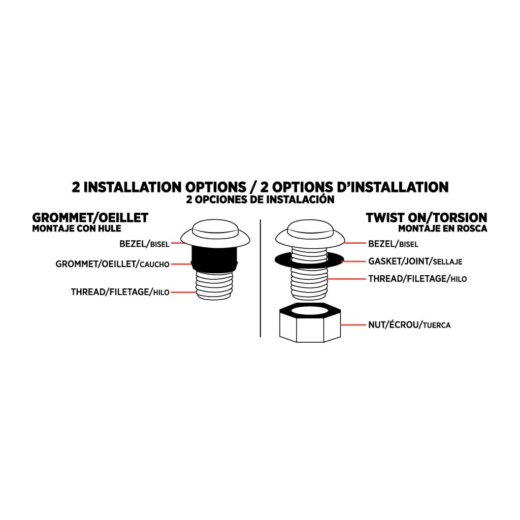 3/4" Red Marker to Blue Auxiliary Round Reflector LED Light - 1 Diode - Thumbnail 5