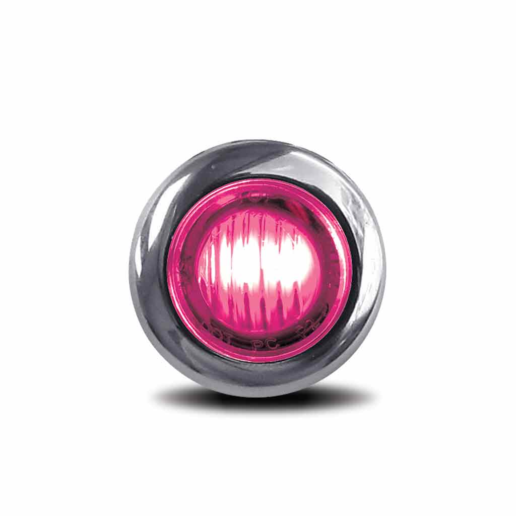 3/4" Amber Marker to Pink Auxiliary Round LED Light - 2 Diodes
