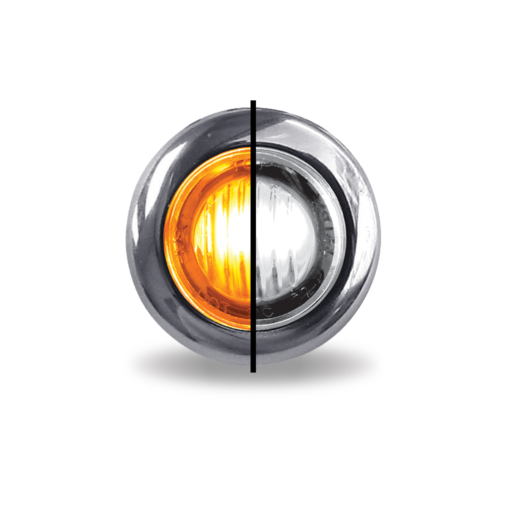 3/4" Dual Revolution Amber Marker to White Auxiliary LED Light - 2 Diodes
