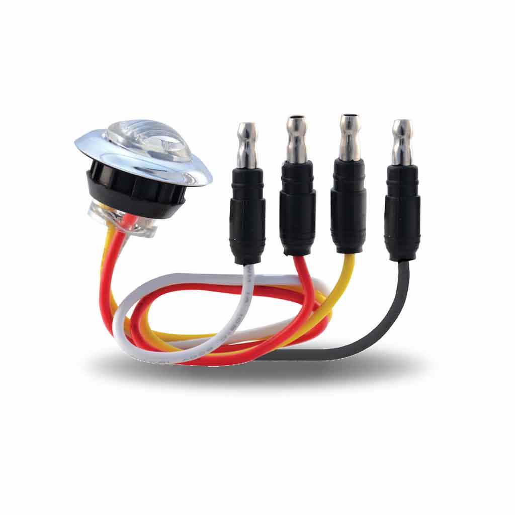 3/4" Red Stop, Turn & Tail to White Back Up Round LED Light - 2 Diodes - Thumbnail 6