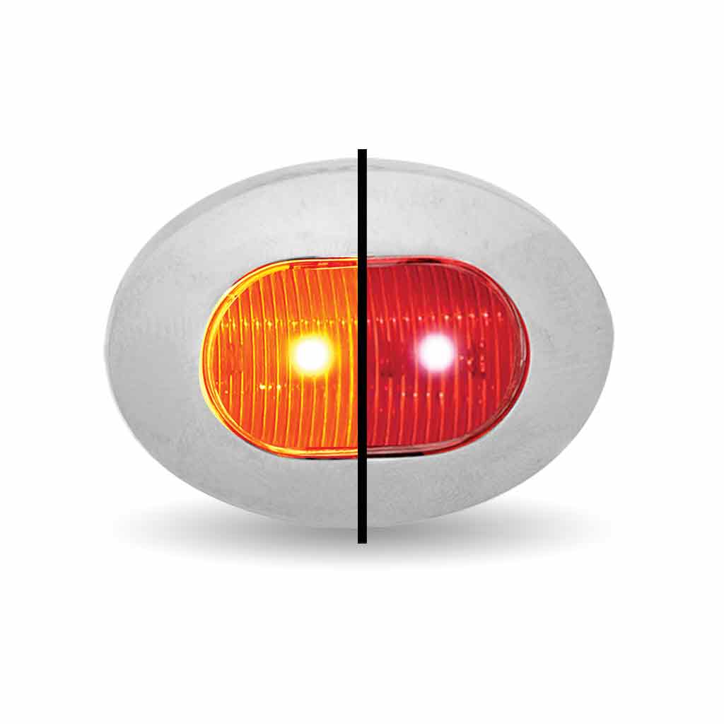 3/4" Amber Marker to Red Auxiliary Oval LED Light - 2 Diodes - Thumbnail 2