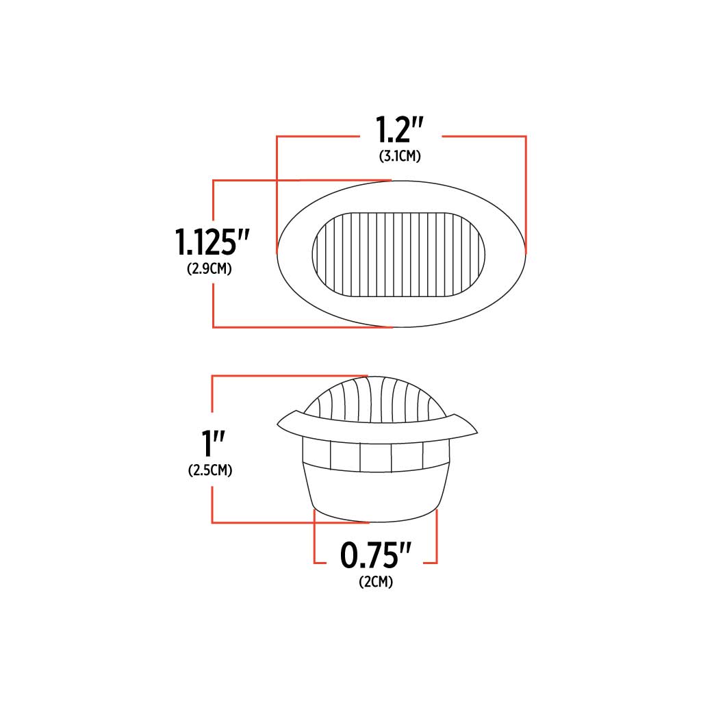 3/4" Amber Marker to Red Auxiliary Oval LED Light - 2 Diodes - Thumbnail 6