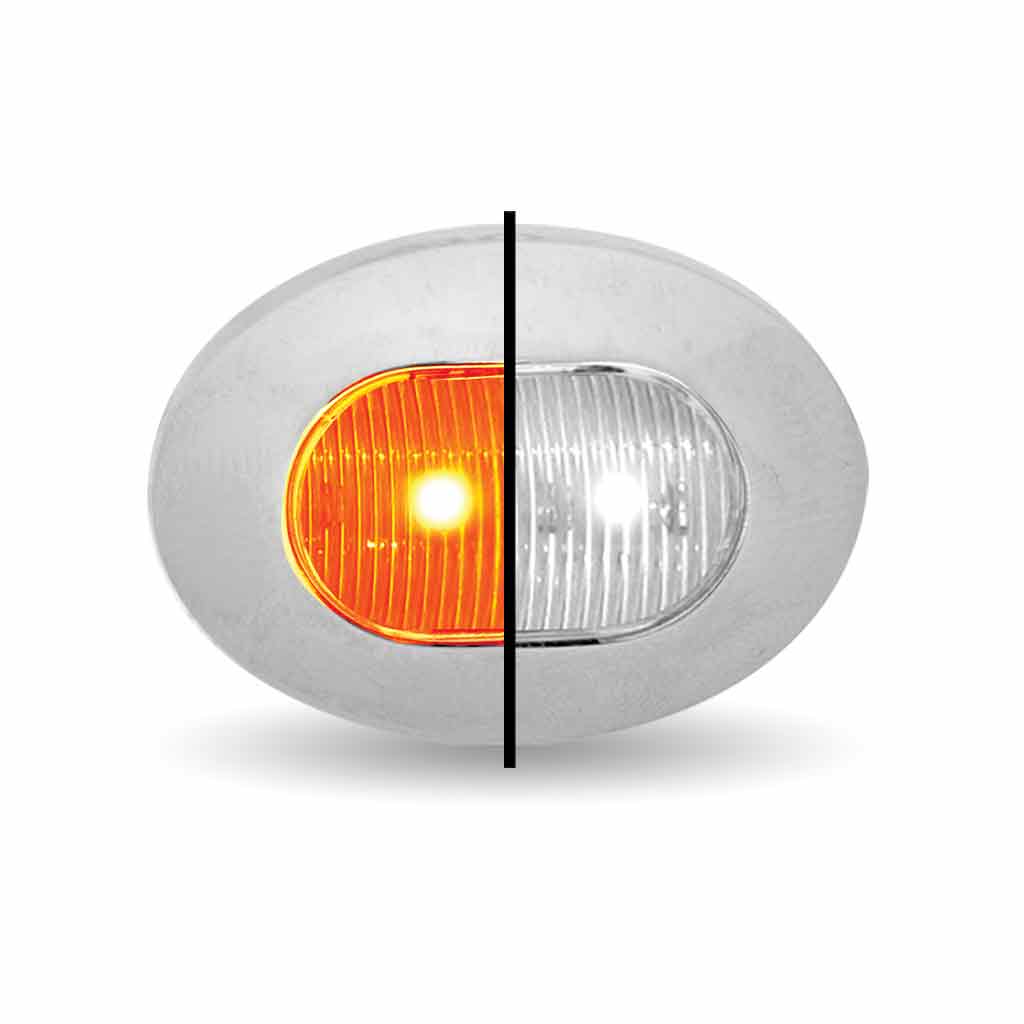 3/4" Amber Marker to White Auxiliary Oval LED Light - 2 Diodes - Thumbnail 3